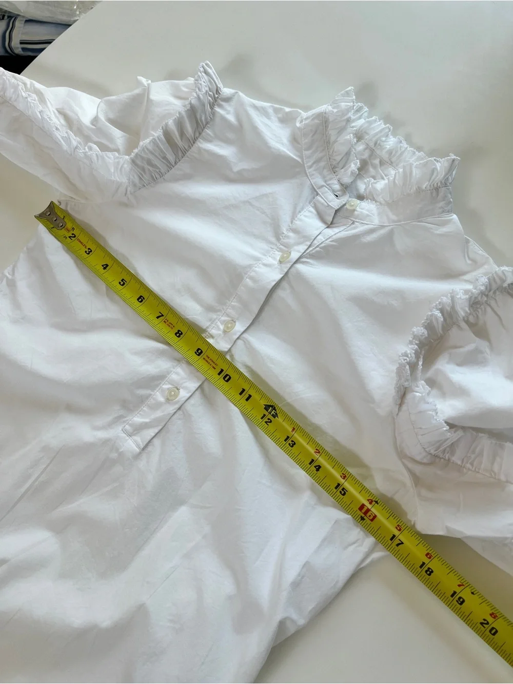 J. Crew White Ruffle-Trim Button Front Shirt - Picture 11 of 12